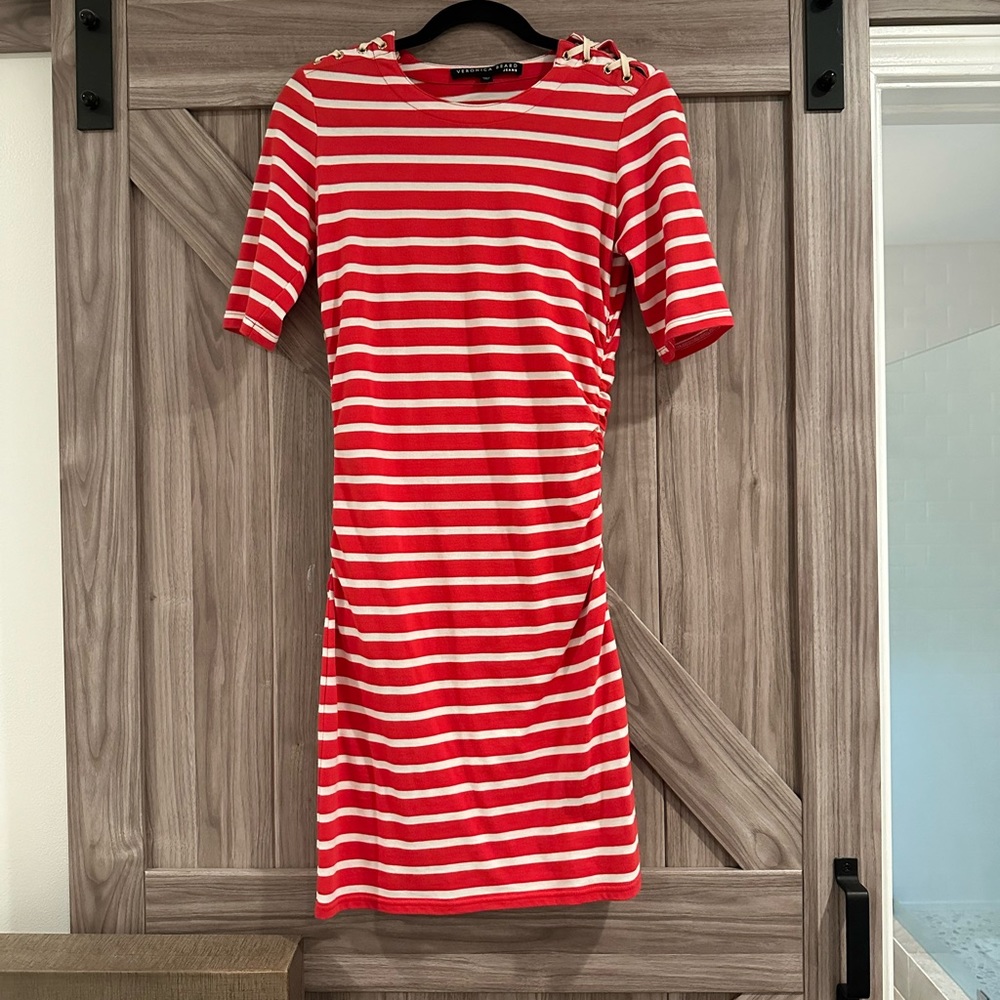 Veronica Beard Striped Red Dress